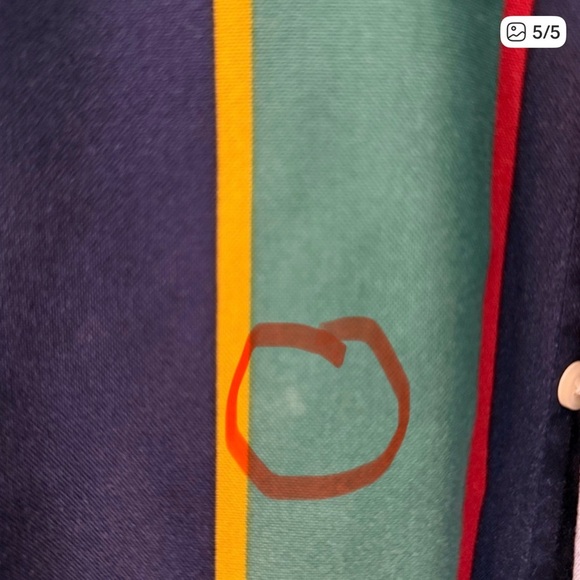 Polo by Ralph Lauren Men's Green and Navy Striped Shirt - Picture 6 of 6